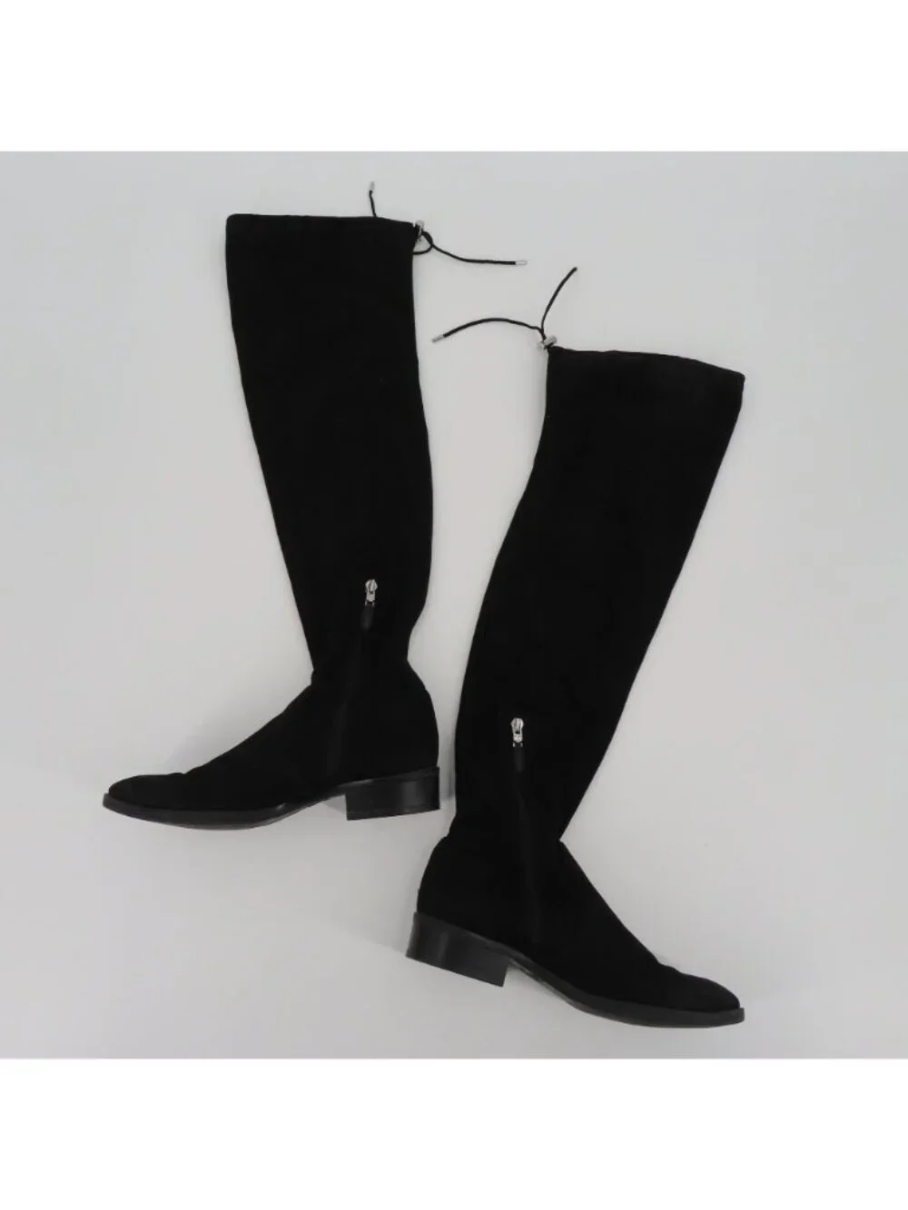 Sam Edelman Womens 8.5 M Paloma Over Knee High Black Drawstring Boots Fabric